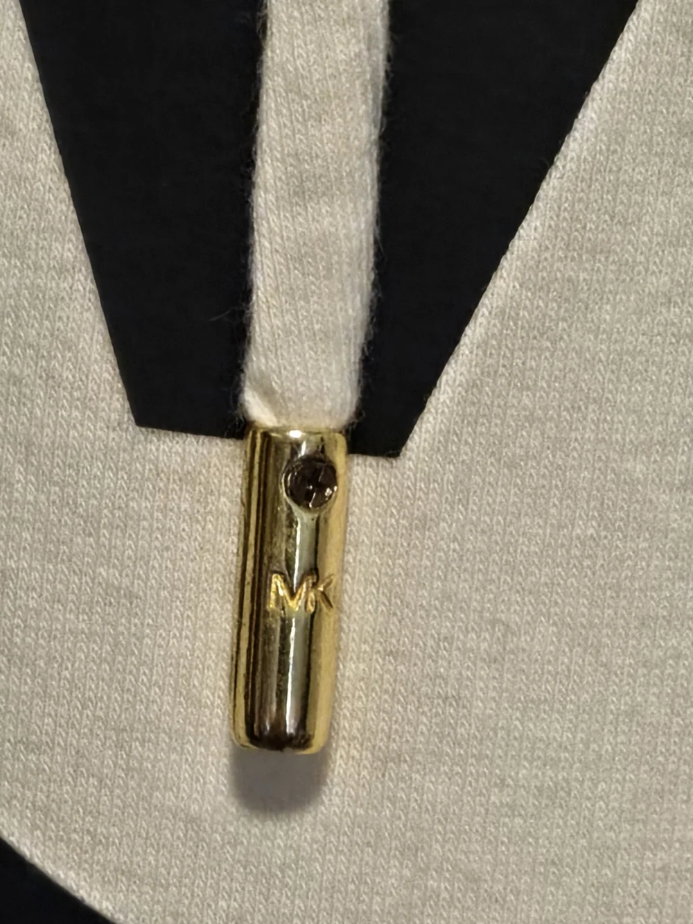 Michael Kors Cream Hoodie Dress with Black MK Logo